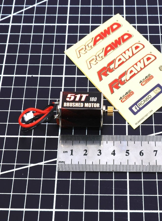 RCAWD محرك RCAWD 180 ذو فرشاة، 51 لفة، مع ترس فولاذي 16 سنًا، مناسب لسيارات الزحف Scx24 Deadbolt، شيفروليه رانجلر، جلادياتور، برونكو، بمقياس 1/24، قطع غيار مُحسّنة - Image 5
